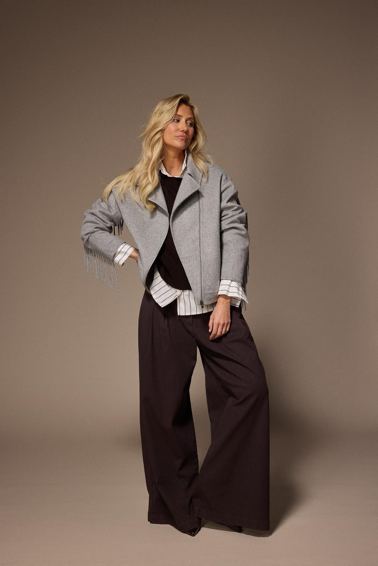 Javea wide leg pantalon - Brown