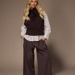 Javea wide leg pantalon - Brown