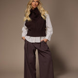 Javea wide leg pantalon - Brown