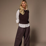 Javea wide leg pantalon - Brown