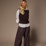 Javea wide leg pantalon - Brown