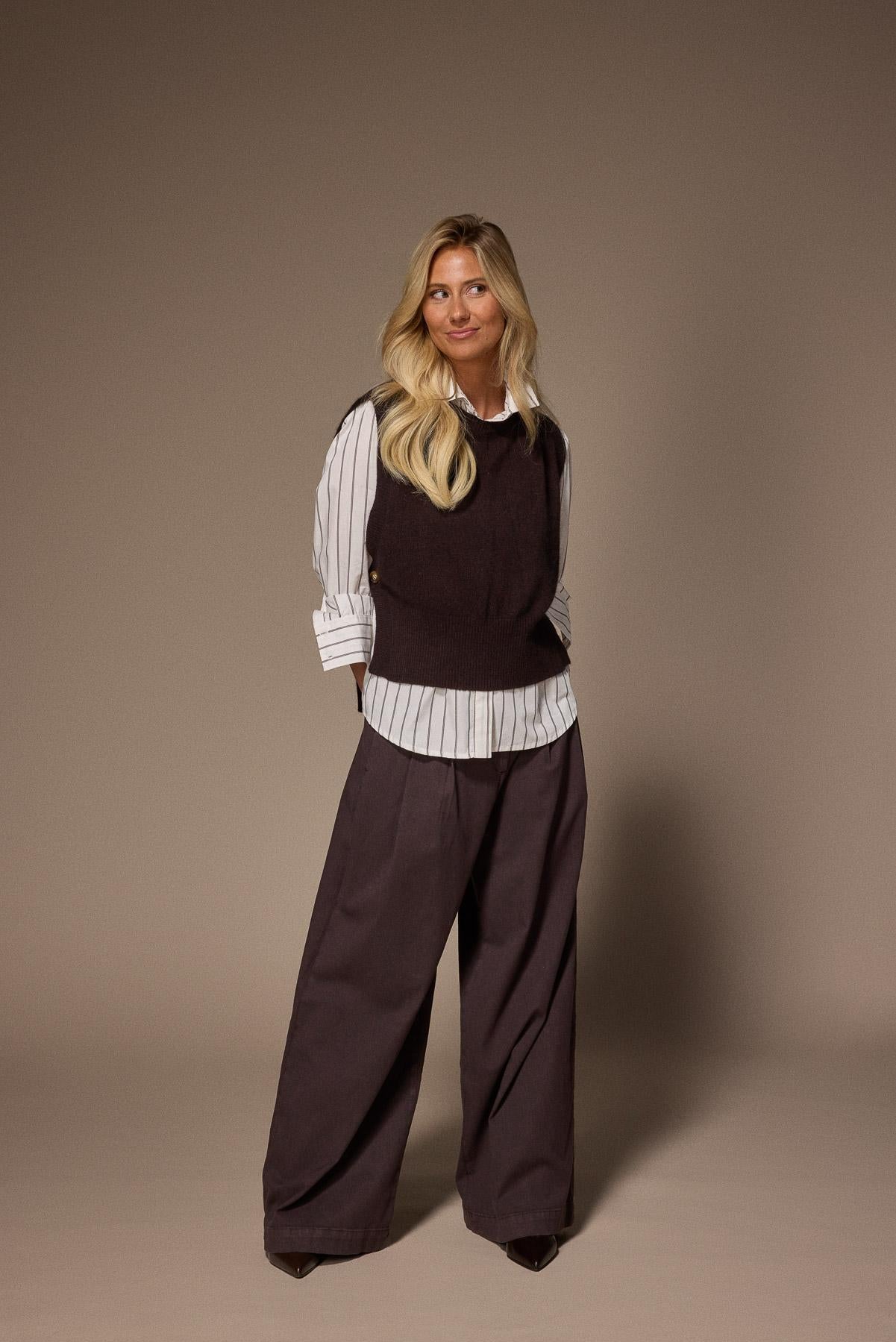 Javea wide leg pantalon - Brown