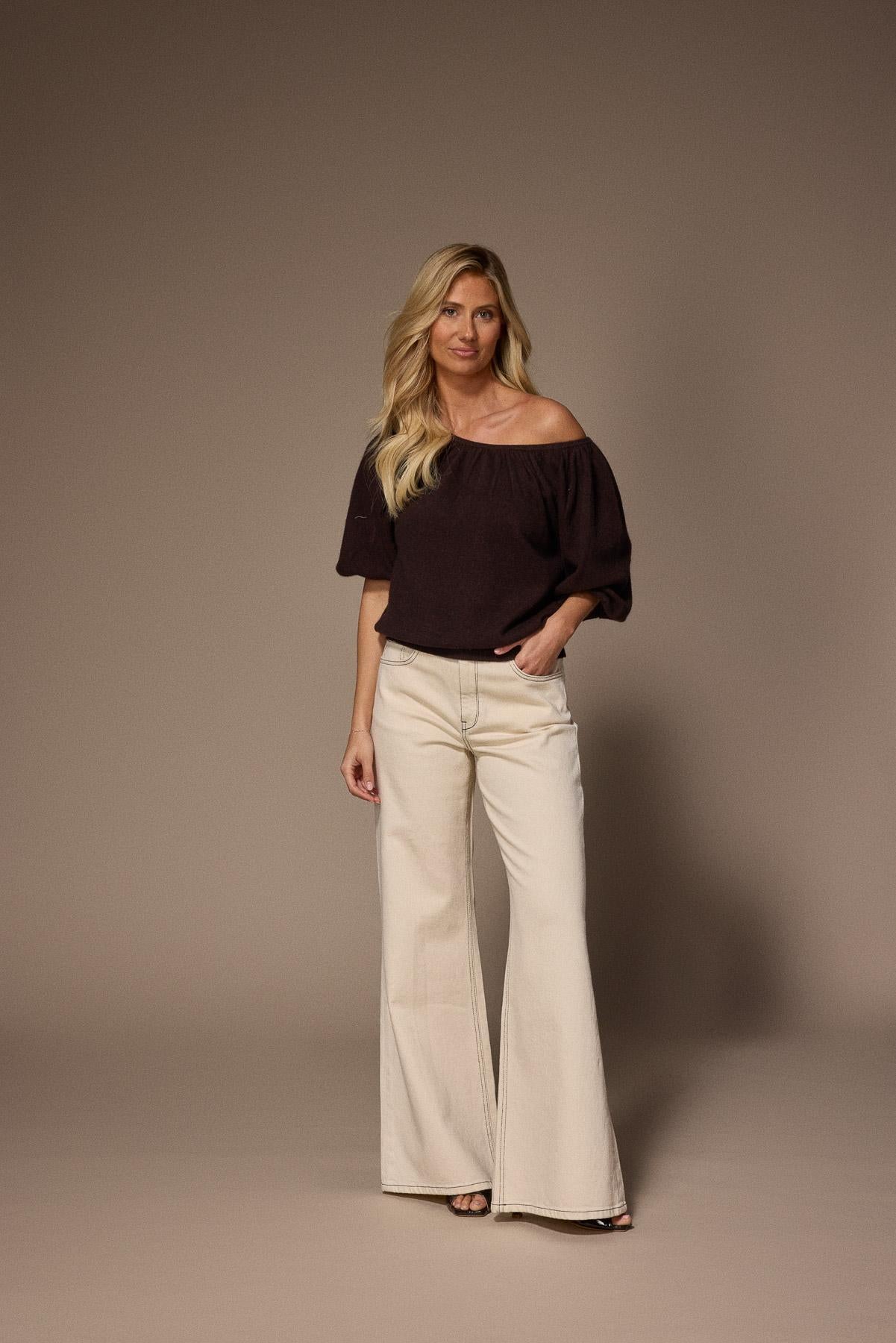 Jazz wide leg jeans - Ecru