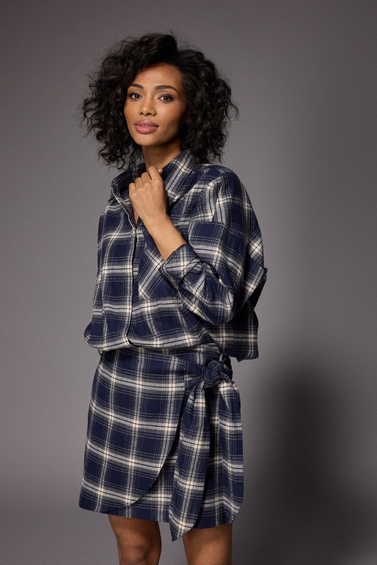 Levi flanellen blouse - Navy Checks