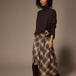 Atlanta flanellen maxi rok - Brown Checks