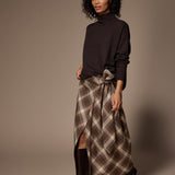 Atlanta flanellen maxi rok - Brown Checks