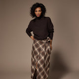 Atlanta flanellen maxi rok - Brown Checks