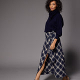 Atlanta flanellen maxi rok - Navy Checks