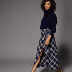 Atlanta flanellen maxi rok - Navy Checks