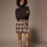 Dover flanellen minirok - Brown Checks