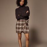 Dover flanellen minirok - Brown Checks