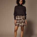Dover flanellen minirok - Brown Checks