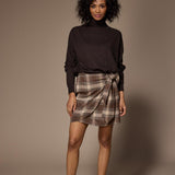 Dover flanellen minirok - Brown Checks