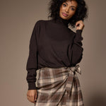 Dover flanellen minirok - Brown Checks