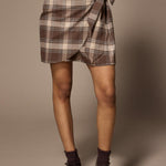 Dover flanellen minirok - Brown Checks