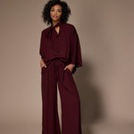 Polly wide leg broek - Burgundy