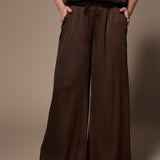 Polly wide leg broek - Brown