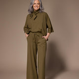 Polly wide leg broek - Khaki