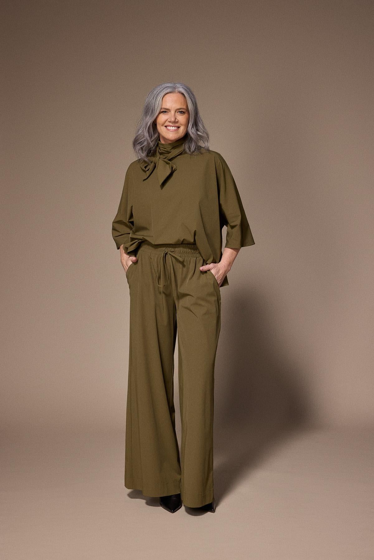 Polly wide leg broek - Khaki