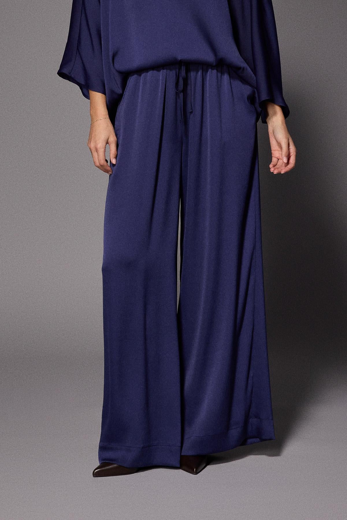 Polly wide leg broek - Navy