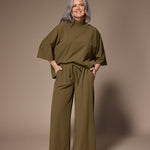 Polly wide leg broek - Khaki