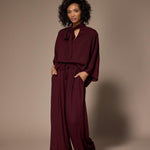 Polly wide leg broek - Burgundy