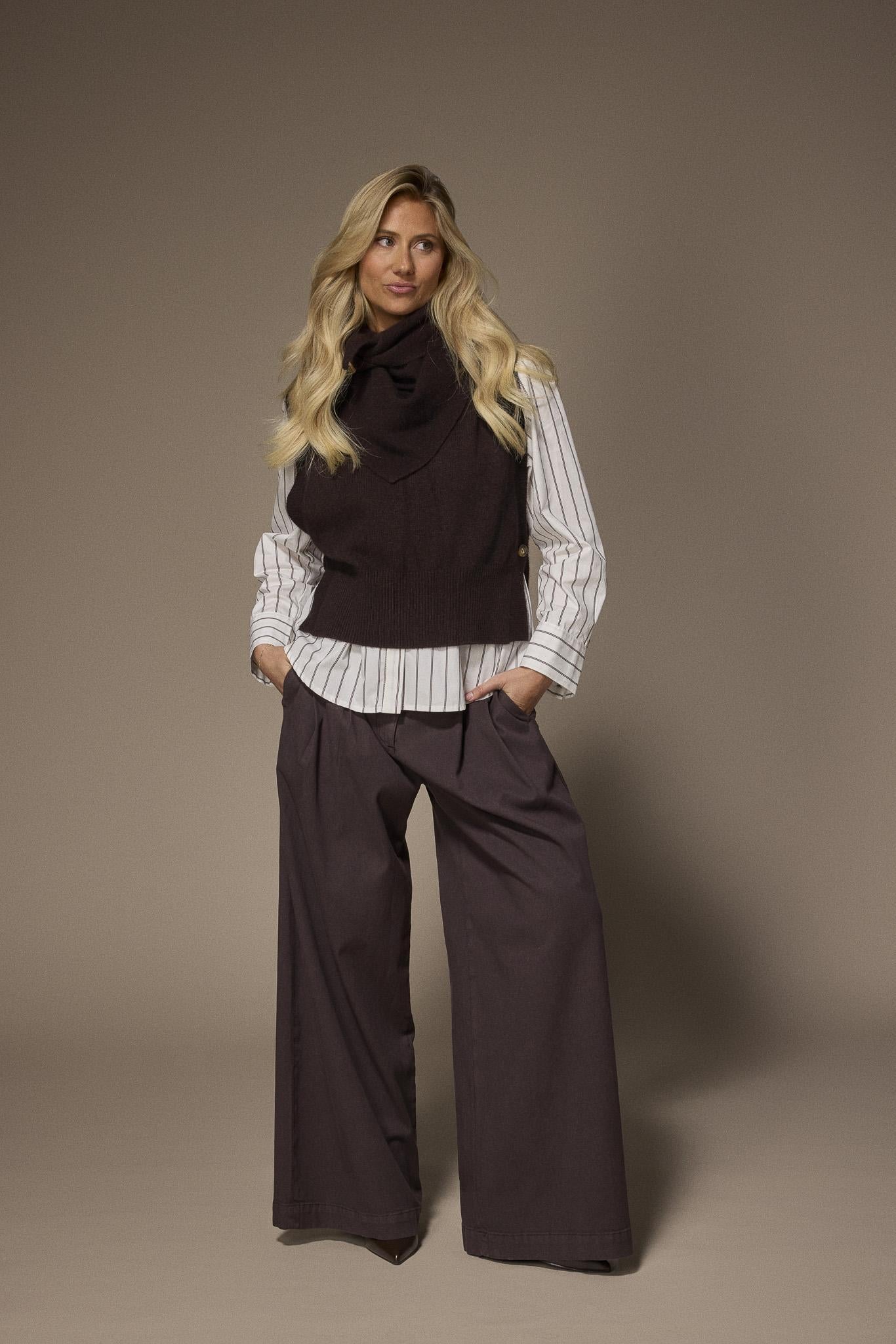 Tini driehoek sjaal - Dark Brown