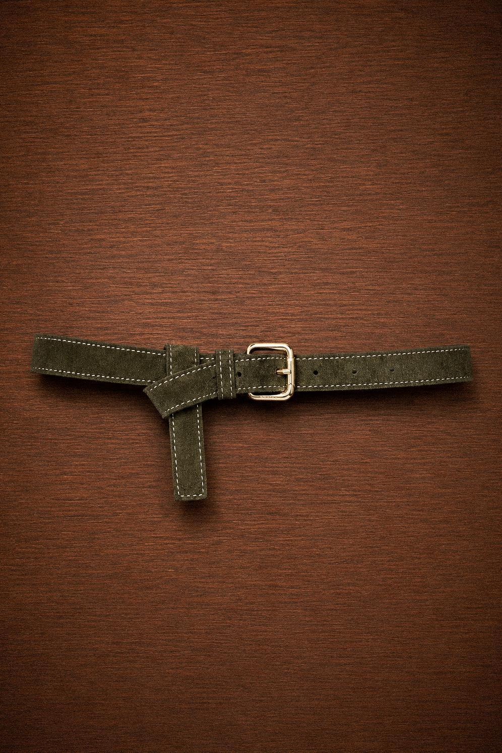 Ruth suede riem - Khaki