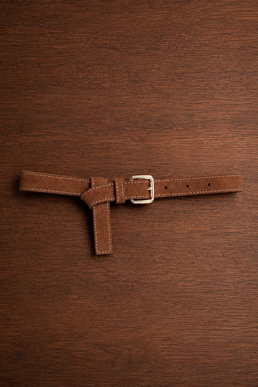 Ruth suede riem - Camel