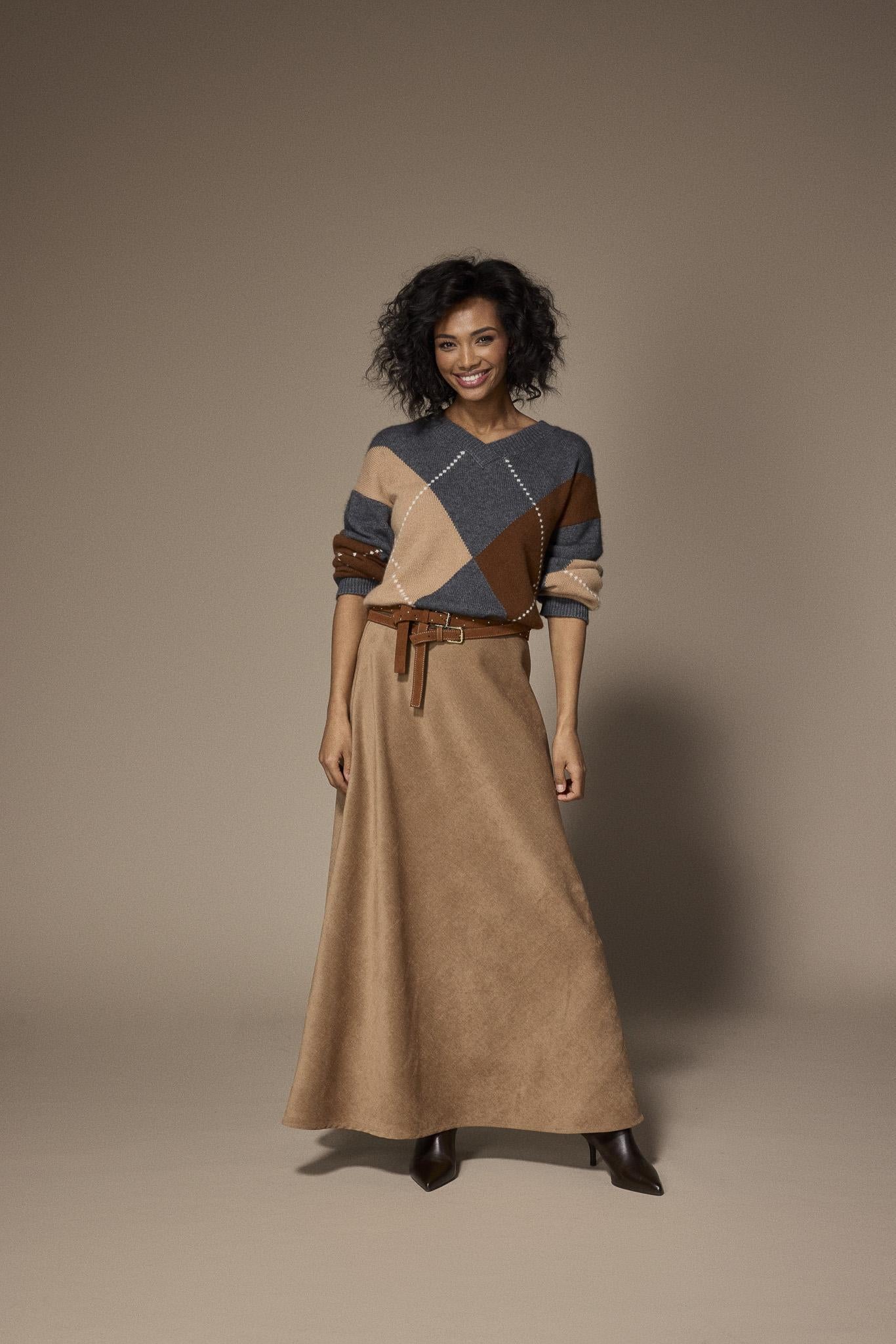 Ruth suede riem - Camel