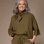 Gala satijnen blouse - Khaki