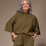 Gala satijnen blouse - Khaki