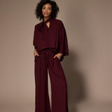 Gala satijnen blouse - Burgundy