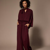 Gala satijnen blouse - Burgundy