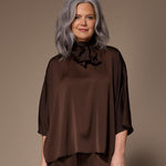 Gala satijnen blouse - Brown