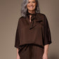 Gala satijnen blouse - Brown