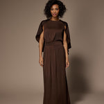 Felice avondjurk met cape - Brown