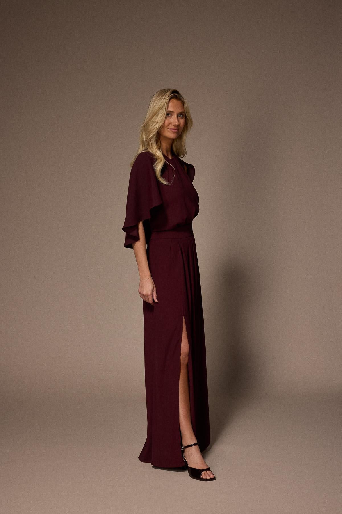 Felice avondjurk met cape - Burgundy