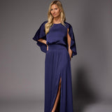 Felice avondjurk met cape - Navy