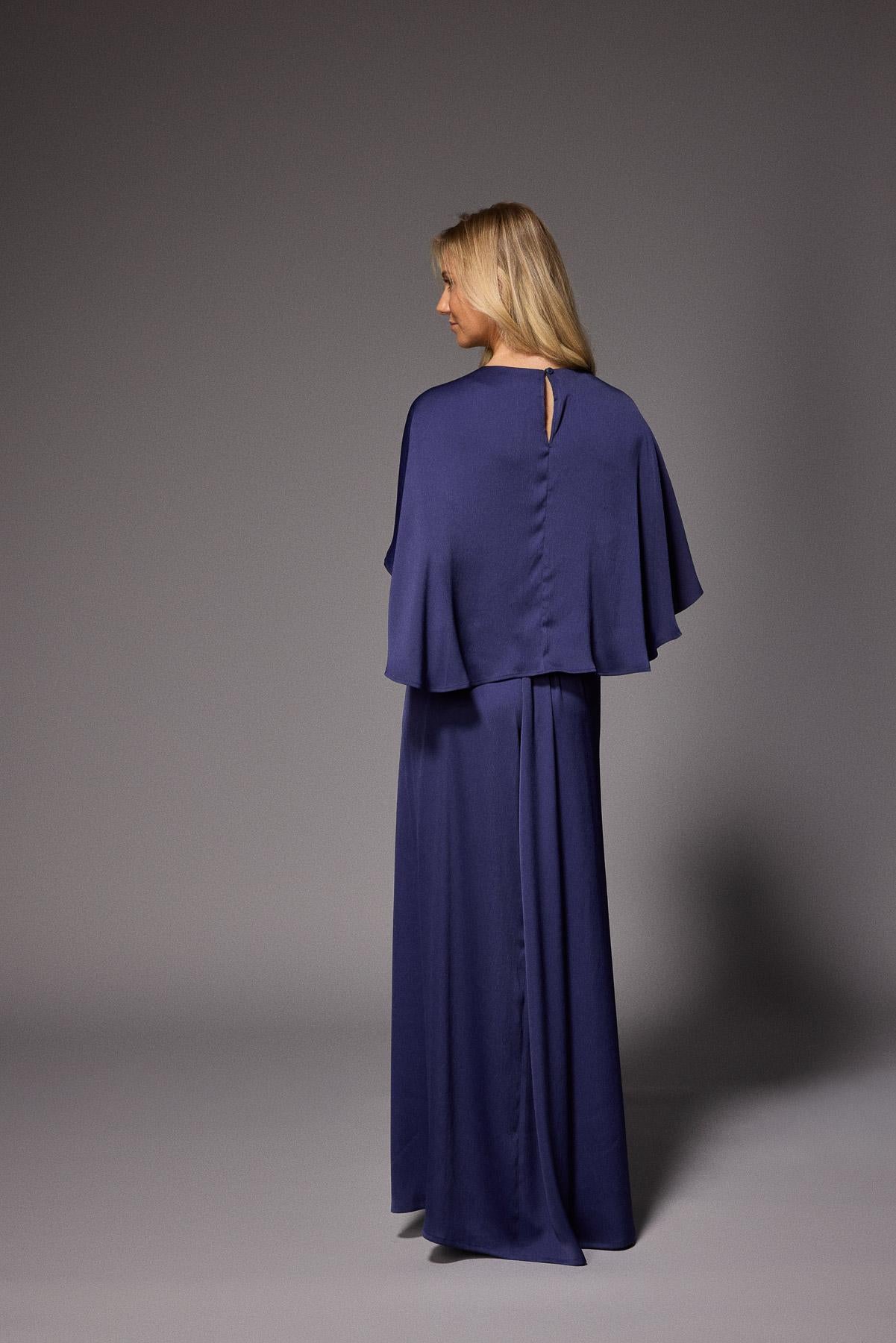 Felice avondjurk met cape - Navy