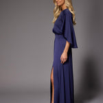 Felice avondjurk met cape - Navy