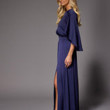 Felice avondjurk met cape - Navy