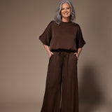 Pien blouse met pofmouwen - Brown