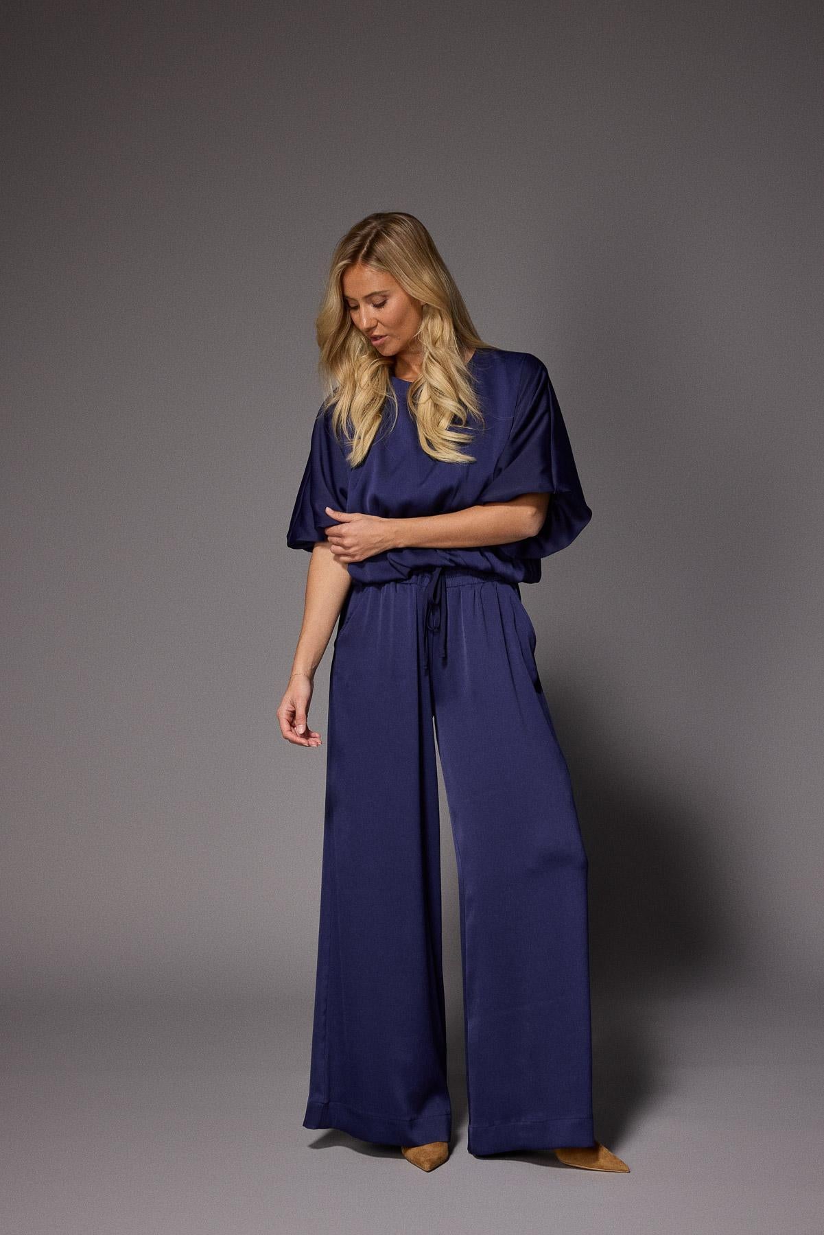 Pien blouse met pofmouwen - Navy