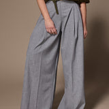 Texas pantalon met dubbele bandplooi - Light Grey