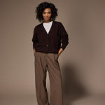Oregon pantalon met bandplooi - Brown