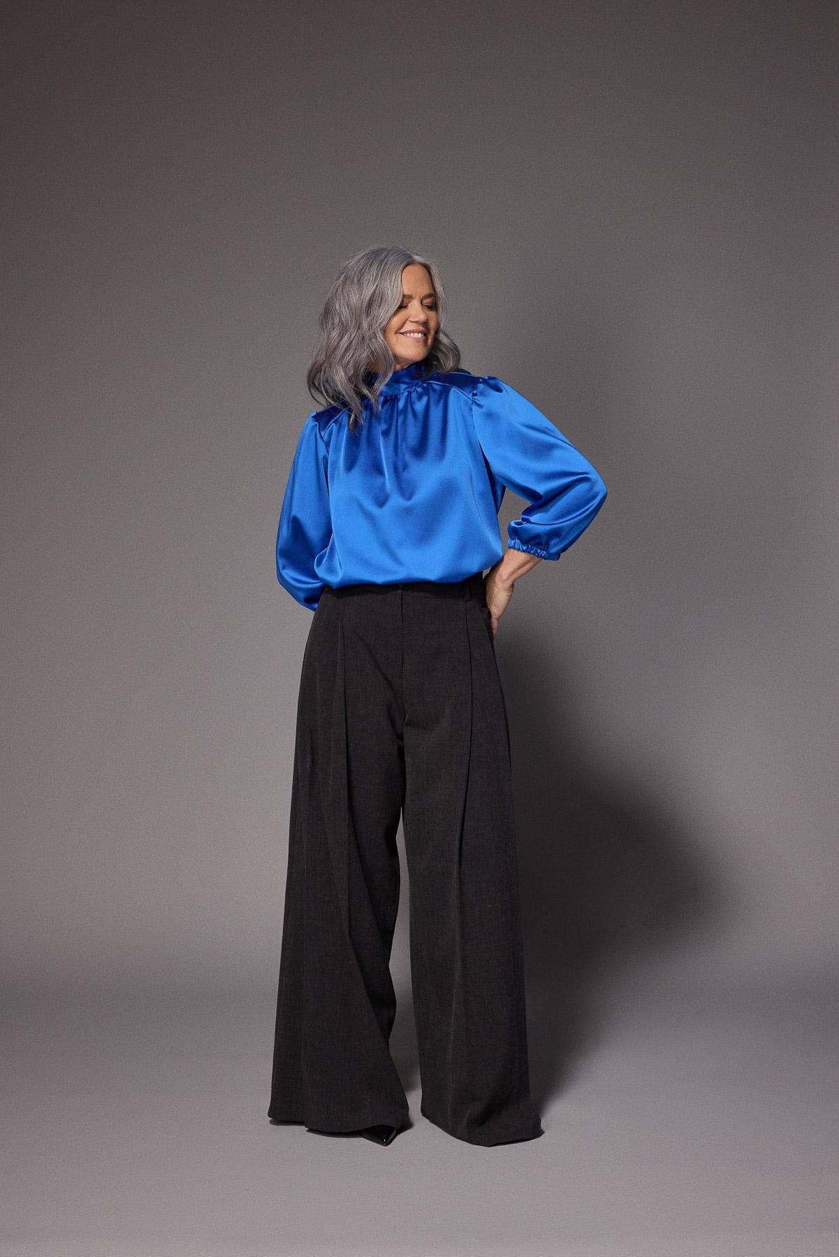 Texas pantalon met dubbele bandplooi - Grey