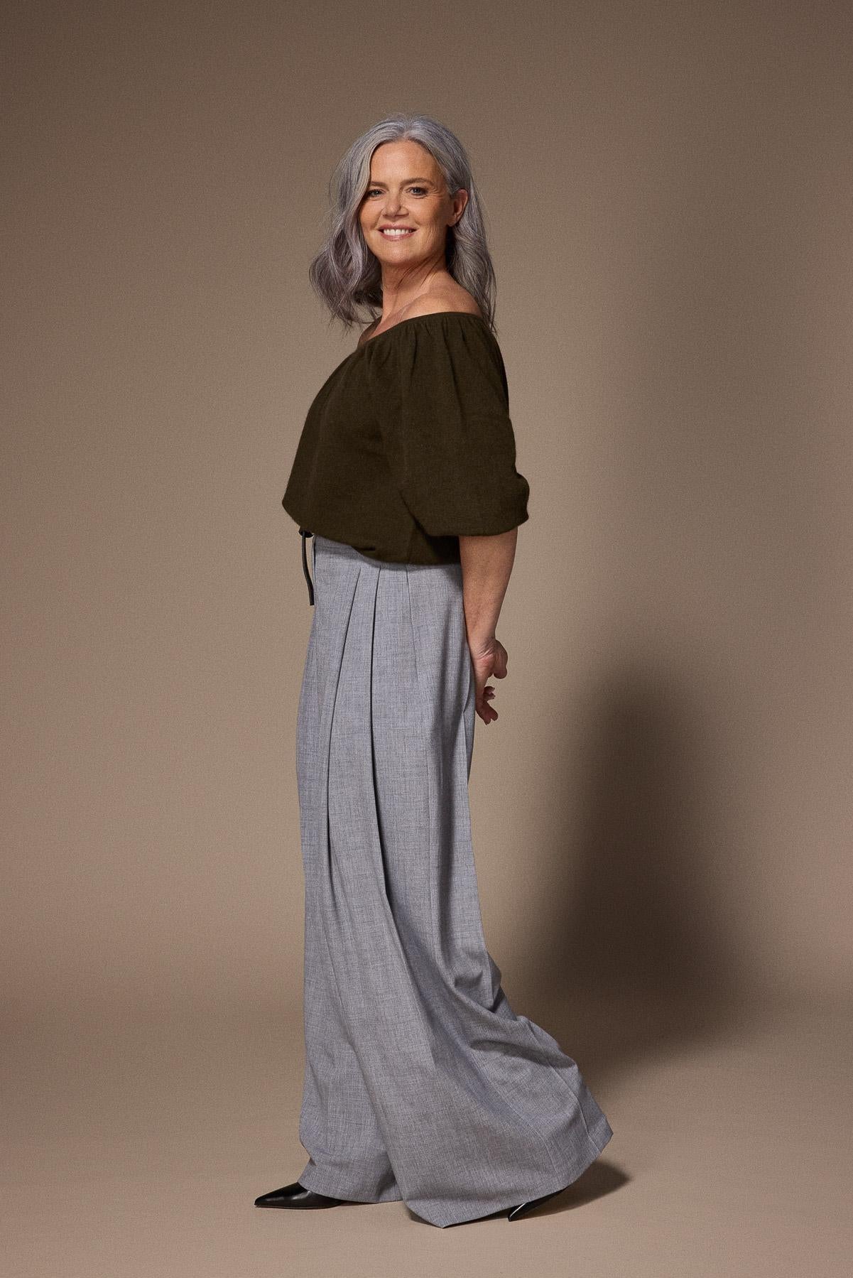Texas pantalon met dubbele bandplooi - Light Grey