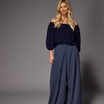 Texas pantalon met dubbele bandplooi - Navy