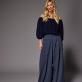 Texas pantalon met dubbele bandplooi - Navy